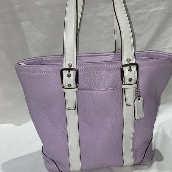 Coach F10692 Lavender and White Tote Bag - Picture 7 of 10